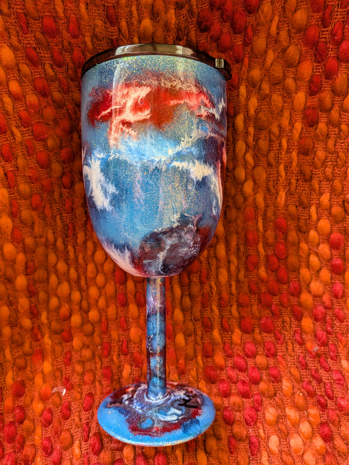 10oz Blue red white wine cup