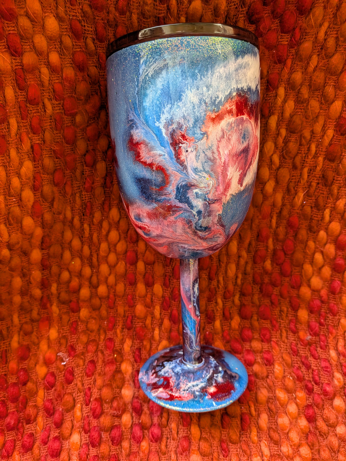10oz Blue red white wine cup